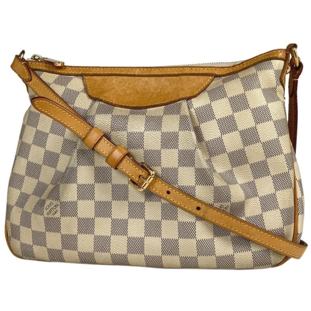 Louis Vuitton Siracusa PM Shoulder Shoulder Bag Damier Azur White